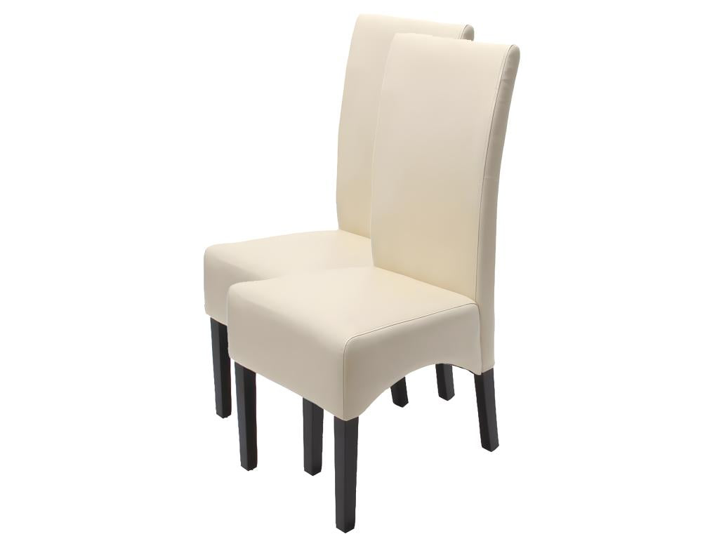 Meublori dining chair, set of 2, cream color, light legs