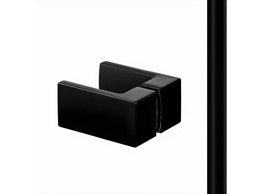 Meublori BLACK 120x90cm right-hand pivoting shower enclosure, black, front access