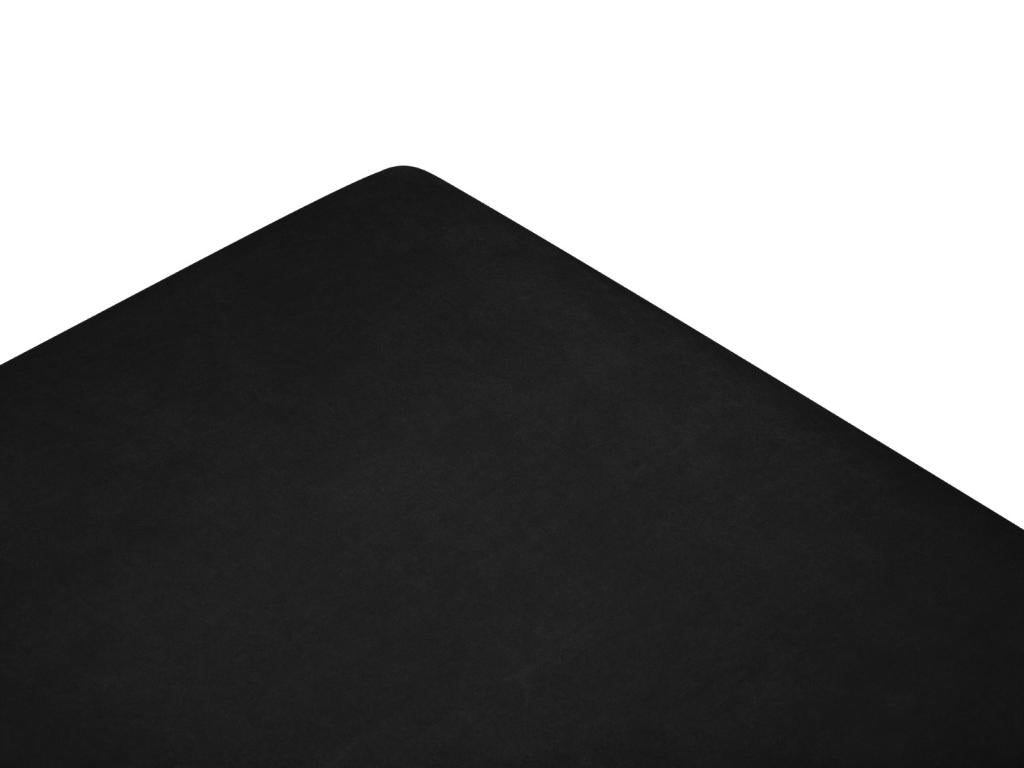 Meublori - Ottoman with storage compartment in black velvet - 87x72x46cm