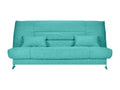 Meublori fabric bench 130x190 with 13cm Starflex mattress and Malax storage - Cyan Blue
