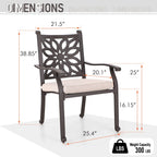 MAISON ARTS 7-Piece Cast Aluminum Patio Dining Set with Expandable Rectangular Table & 6 Cast Aluminum Chairs