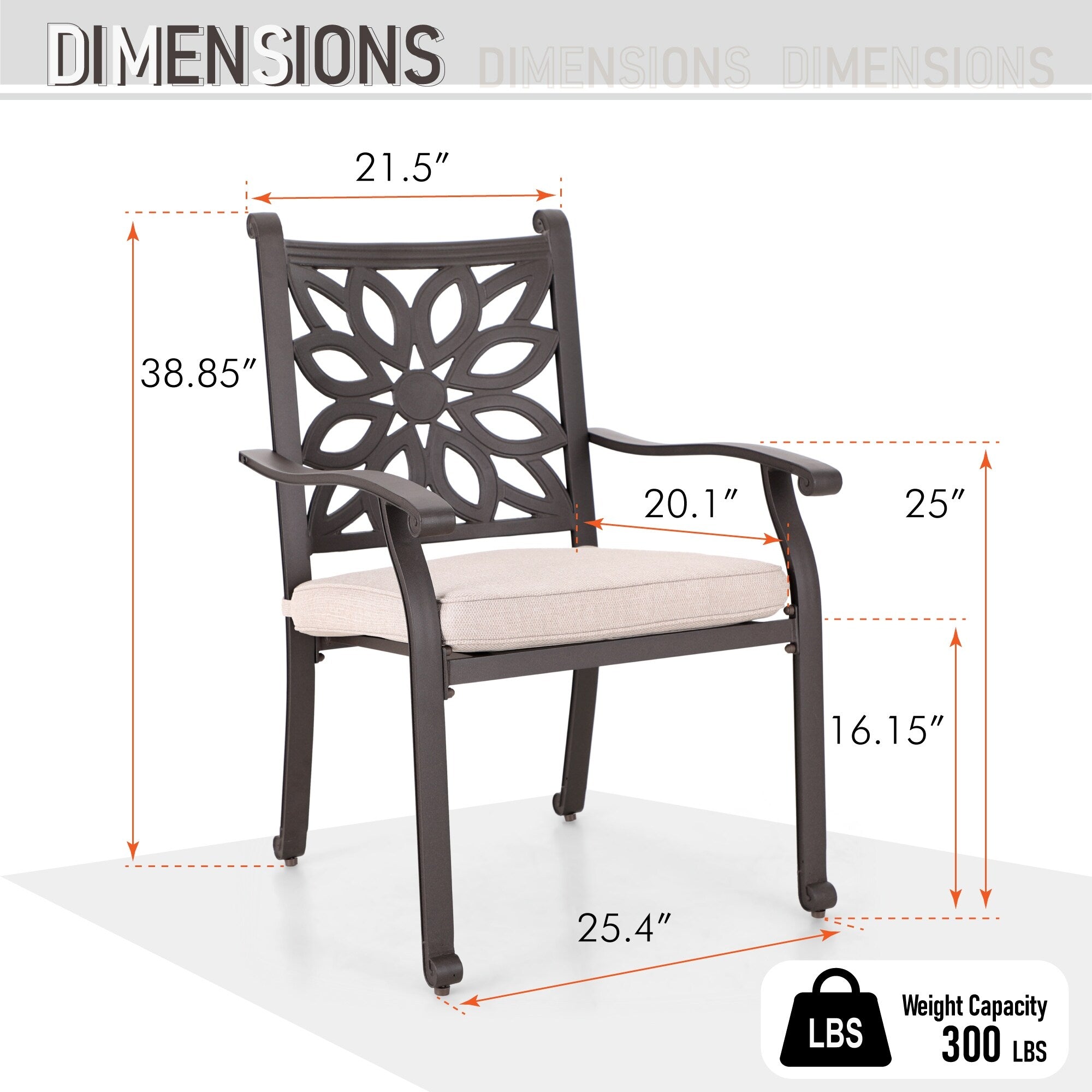 MAISON ARTS 7-Piece Cast Aluminum Patio Dining Set with Expandable Rectangular Table & 6 Cast Aluminum Chairs