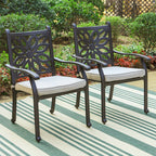MAISON ARTS 7-Piece Cast Aluminum Patio Dining Set with Expandable Rectangular Table & 6 Cast Aluminum Chairs