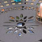 MAISON ARTS Cast Aluminum Dining Chairs/Patio Dining Set with Round Dining Table & 6 Cast Aluminum Patio Chairs