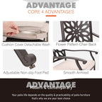 MAISON ARTS Cast Aluminum Dining Chairs/Patio Dining Set with Round Dining Table & 6 Cast Aluminum Patio Chairs