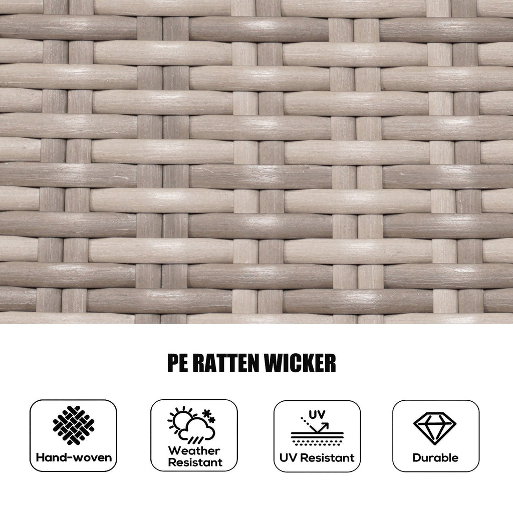 7 Pieces Outdoor Rattan Wicker Patio Round Dining Set with Cushions by Moda Furnishings