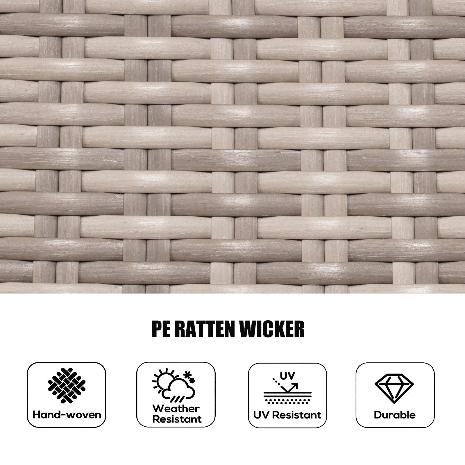 7 Pieces Outdoor Rattan Wicker Patio Round Dining Set with Cushions by Moda Furnishings