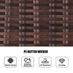 7 Pieces Outdoor Rattan Wicker Patio Round Dining Set with Cushions by Moda Furnishings