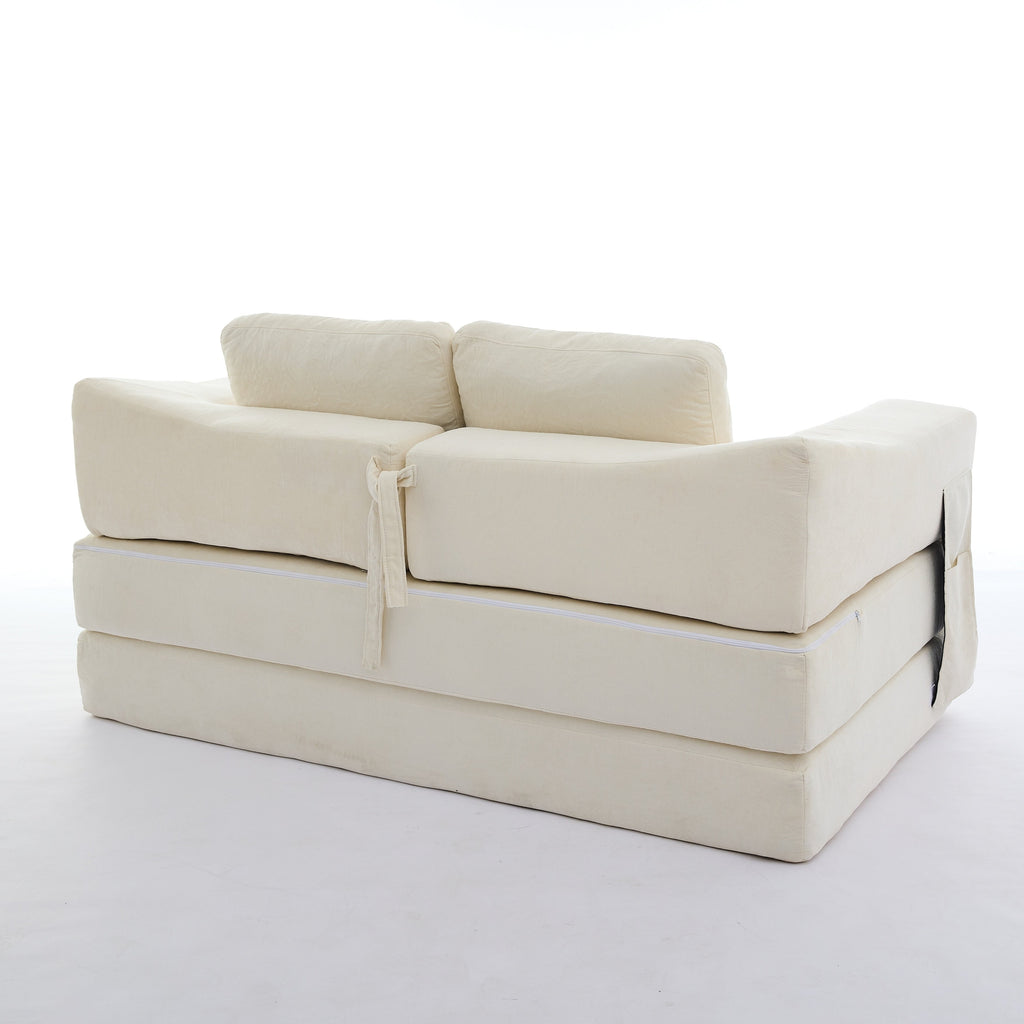 70.87 Upholstered Convertible Sleeper Sofa, Convertible Chair Floor Couch Comfy Sofa for Living Room, Bedroom, Chenille Fabric