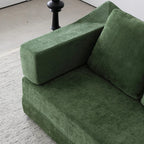 70.87 Upholstered Convertible Sleeper Sofa, Convertible Chair Floor Couch Comfy Sofa for Living Room, Bedroom, Chenille Fabric