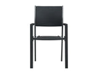 2-piece garden chairs, black plastic with a rattan look