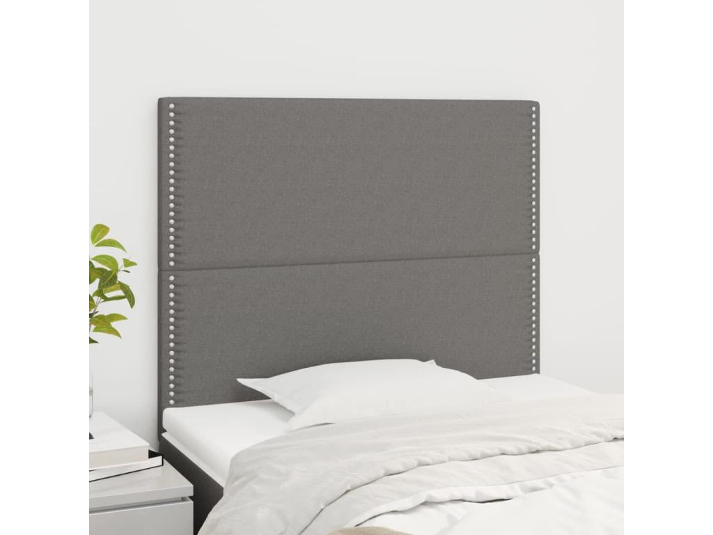 2-piece headboard set, dark grey, 80x5x78/88 cm, fabric, MDGO10589
