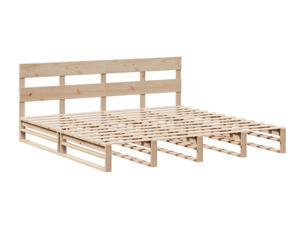 Bed frame without mattress 180x200 cm solid pine wood