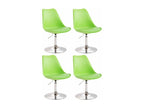 Set of 4 dining chairs - Plastic/Metal - Green - Meublori