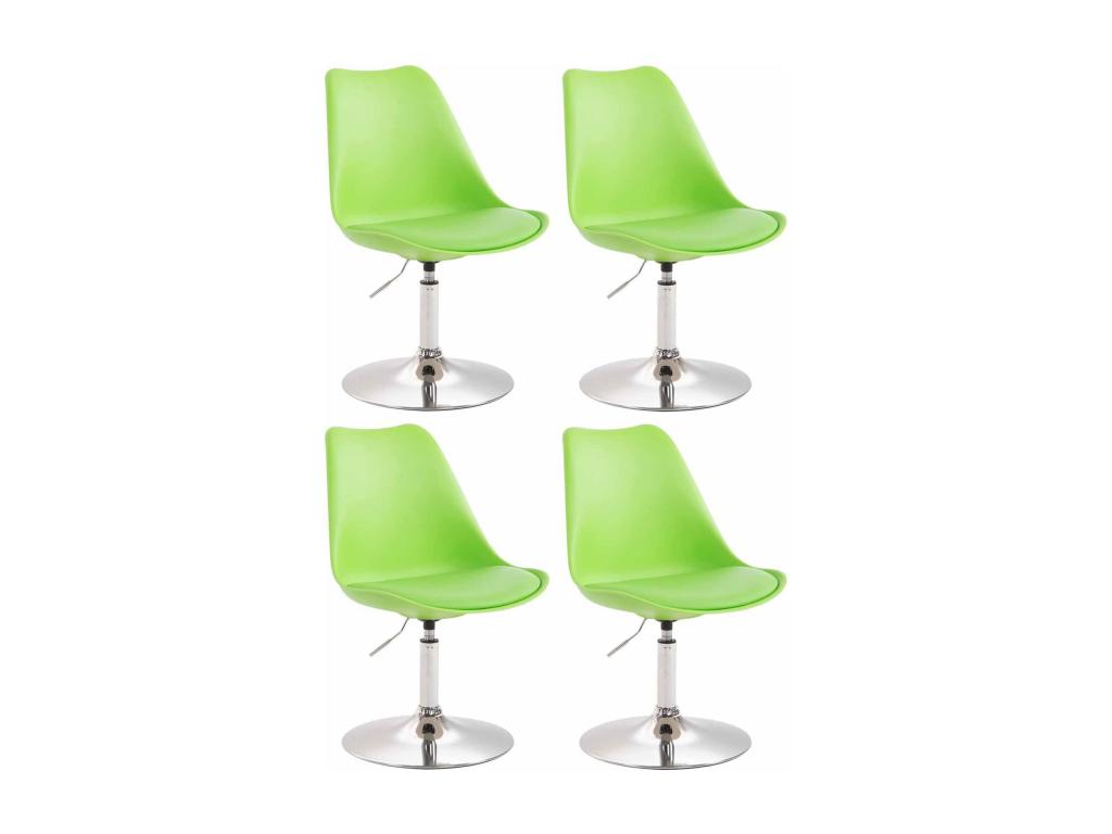 Set of 4 dining chairs - Plastic/Metal - Green - Meublori