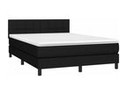 Upholstered bed base with mattress, black, 140x200 cm, fabric