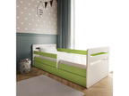 Green Meublori bed with drawer, mattress not included (180/80 cm)