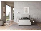 Single bed without slatted base, upholstered, 120x200 cm, white faux leather, Meublori