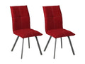 Meublori - Set of 2 Fabric Chairs, Red