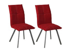 Meublori - Set of 2 Fabric Chairs, Red