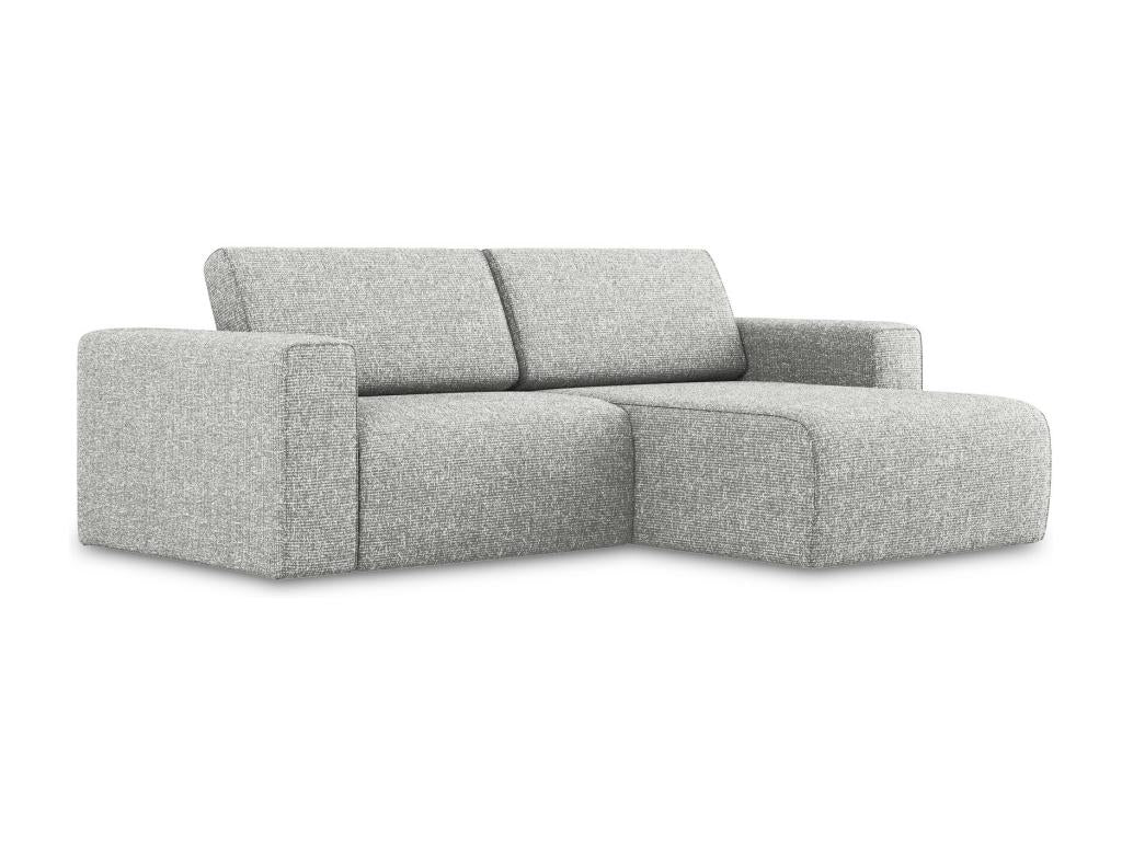 Modular right-hand corner sofa in Strukturstoff - silver - Meublori