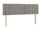 2-piece headboard set, light grey, 72x5x78/88 cm, velvet