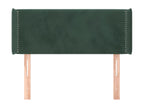 Headboard with wings, Dark Green, 83x16x78/88 cm, Velvet
