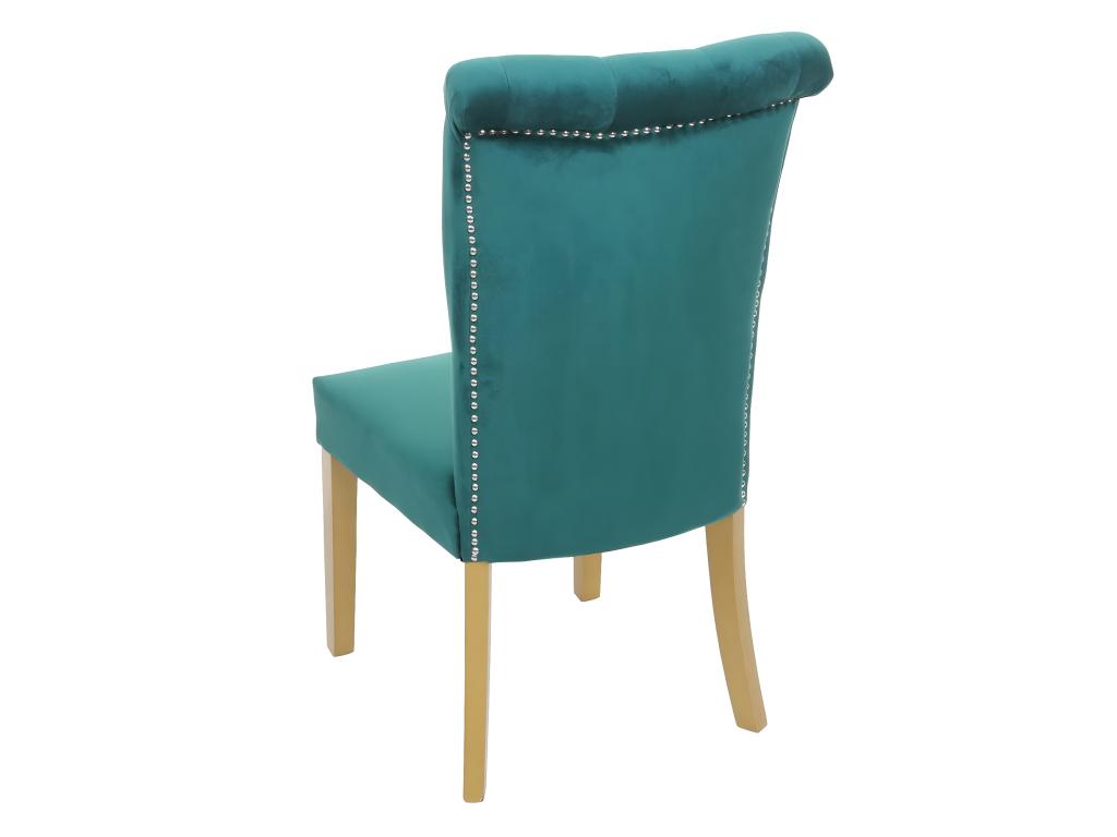 Meublori-D22 dining chair, set of 2, dark green, gold legs