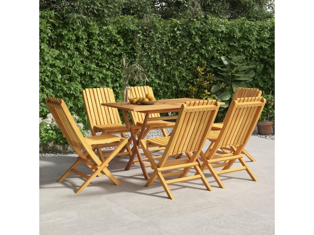 6-piece folding garden chairs, 47x47x89 cm, solid teak wood