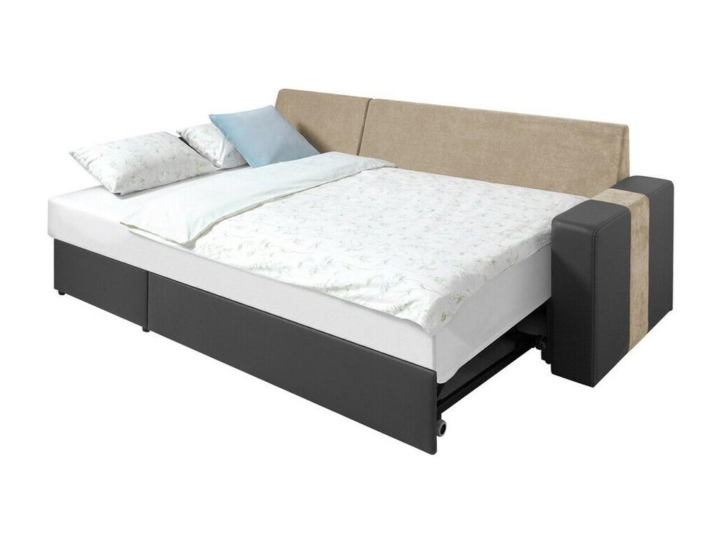 Laviecasa 175 Corner Sofa Light Brown with Sleeping Function and Bedding Box 234cm CMGD30283