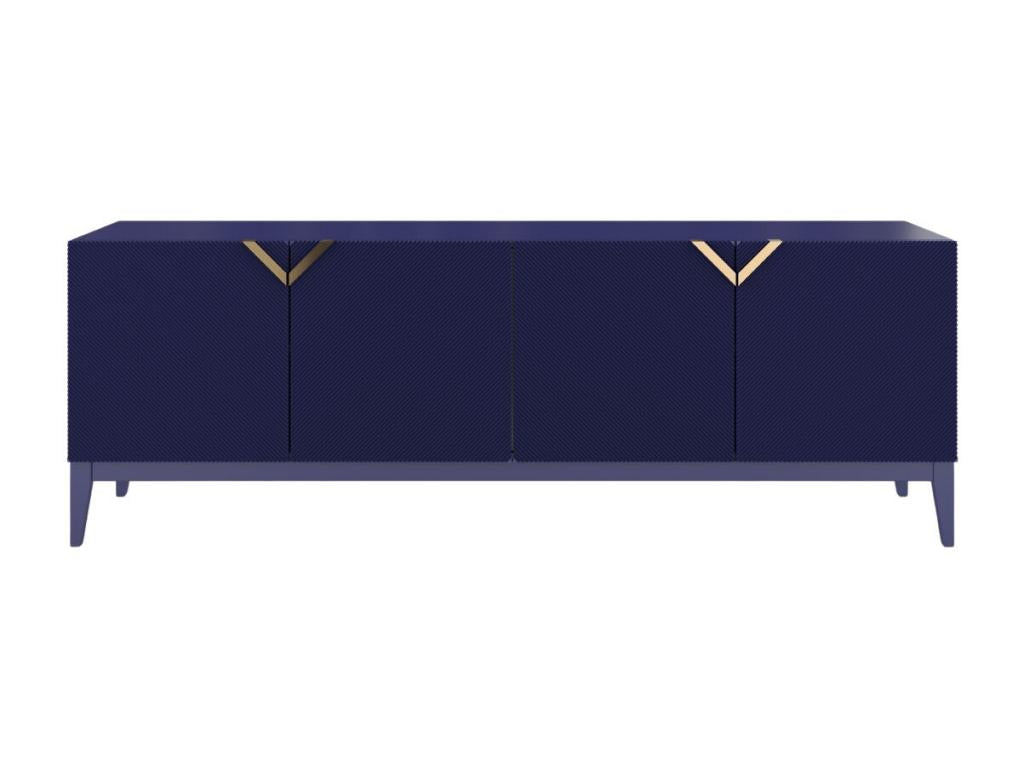 Half-length wooden sideboard / elegant navy blue / 201.5 cm