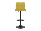 Set of 2 Bar Stools - Velvet / Matte Black Metal - Yellow - Meublori