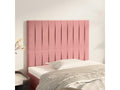 2-piece Pink Velvet Headboard Set, 90x5x78/88 cm