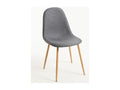 Dark grey fabric chair with natural wood-effect metal legs, Meublori