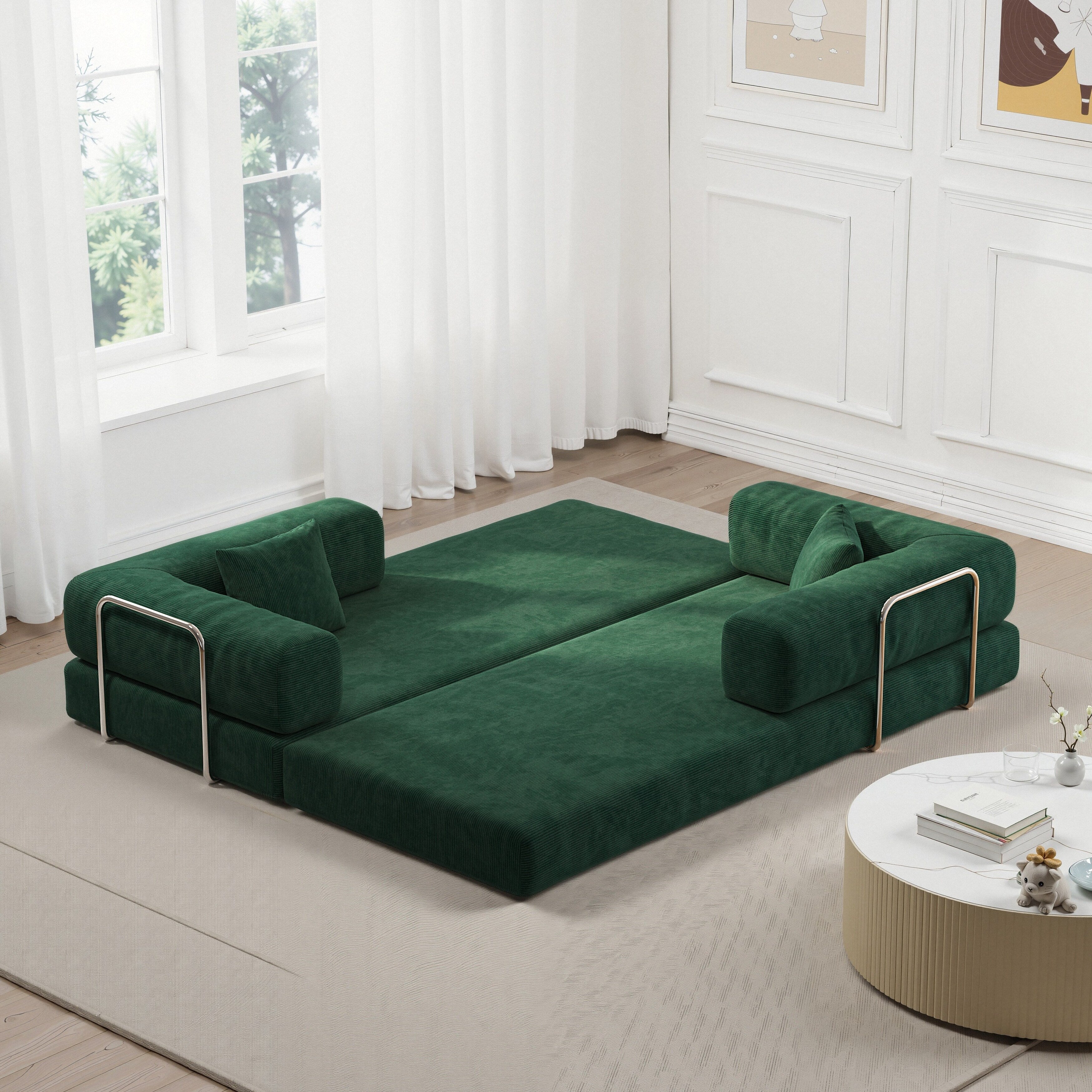 78.8inch Modular Sectional Sofa, Convertible Pudding Block Sofa, Floor Standing Sofa Bed Arm Comfort Sofa Bed