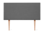 Meublori Smooth Natural Linen Headboard 105x105cm with Legs for 105cm Beds - Dark Grey