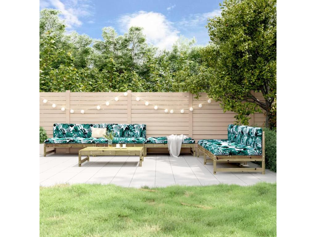 6-piece garden furniture set made of impregnated pine wood