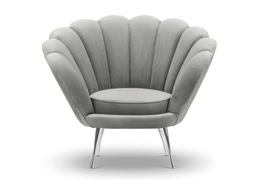 Meublori - Meublori armchair in dark grey velvet - 98x78x76cm