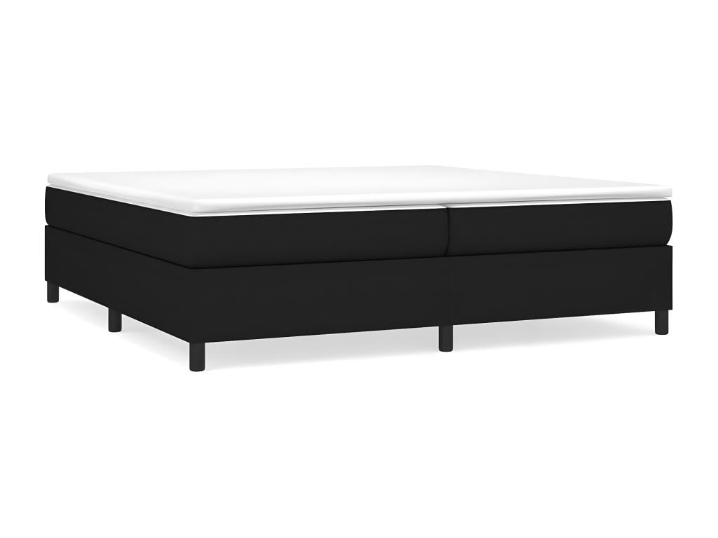 Upholstered bed base with mattress, black, 200x200 cm, fabric