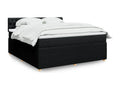 Meublori bed base with black mattress, 180x200 cm, fabric