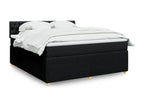 Meublori bed base with black mattress, 180x200 cm, fabric