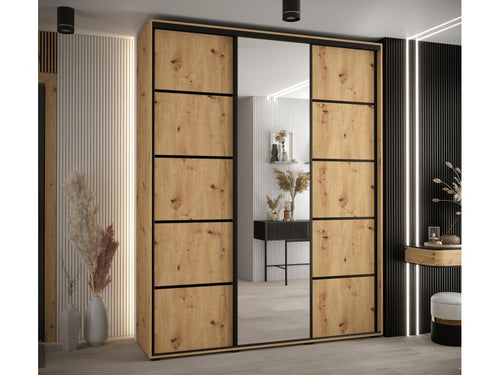 Meublori 5 Sliding Door Wardrobe 235.2/190/45 3 Doors Meublori/Black