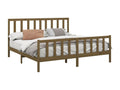 Bed frame without mattress, honey brown, 200x200cm, solid pine wood