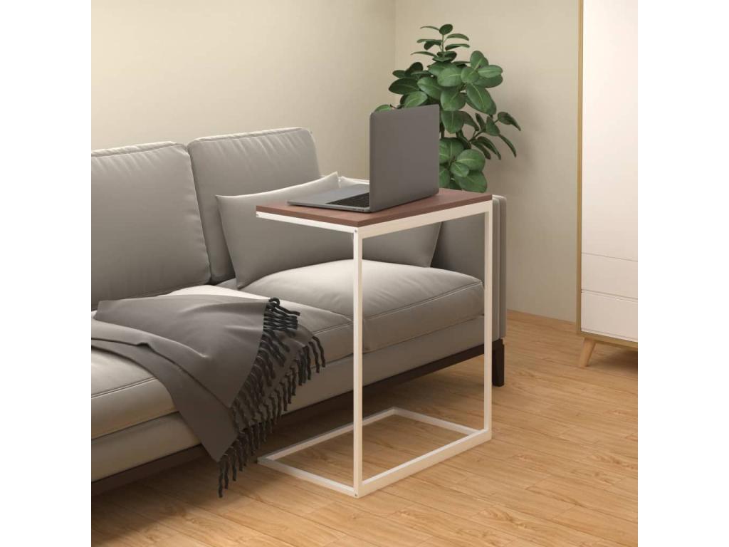 White side table, 55x35x66 cm, engineered wood