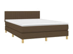 Upholstered bed base with mattress, dark brown, 140x200 cm