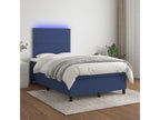 Meublori bed base with mattress and blue LED 120x190 fabric