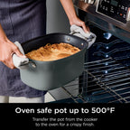 8.5 Quart Multi-Cooker, with 8-in-1 Slow Cooker, Dutch Oven, Steamer, Glass Lid, Integrated Spoon, Oven Safe Pot to 500°F