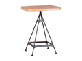 Industrial high table in beech wood and lacquered steel, 60x60cm - Meublori - Natural beech