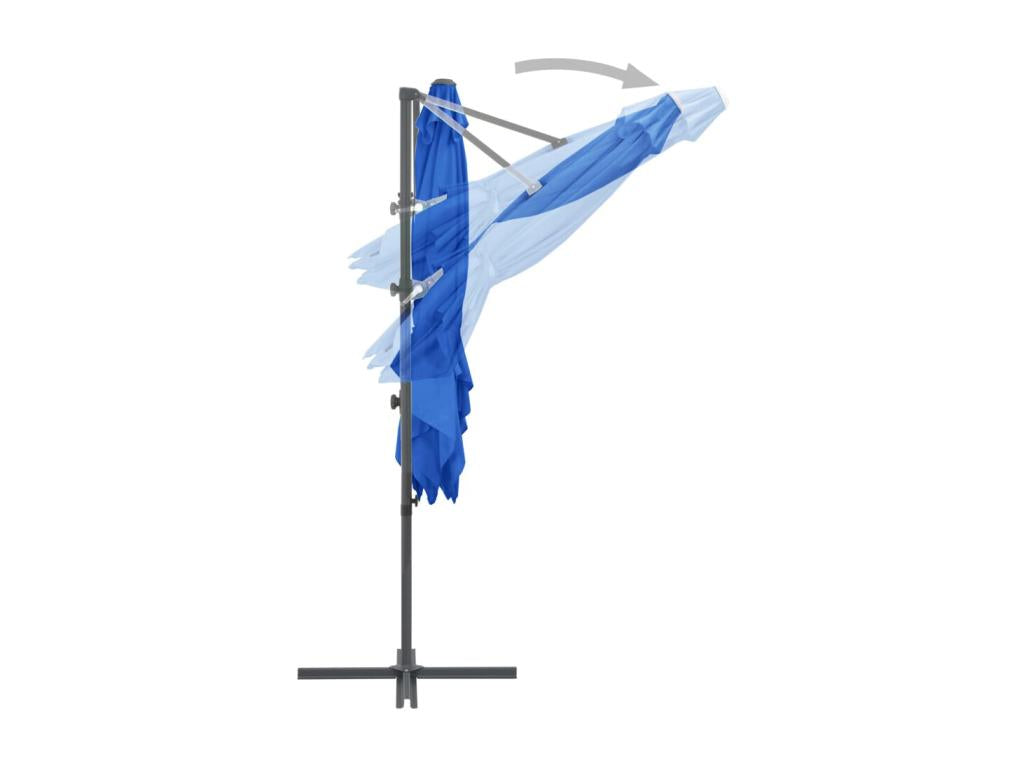 Cantilever parasol with steel pole, Azure Blue, 250x250 cm