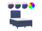 Meublori bed base with mattress and blue LED 120x190 fabric